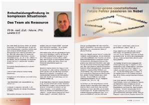 Entscheidungsfindung in komplexen Situationen - Das Team als Ressource